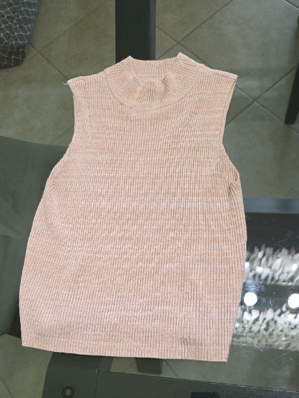 Alyx Sleeveless Mock Neck Ribbed Tank - Cream
